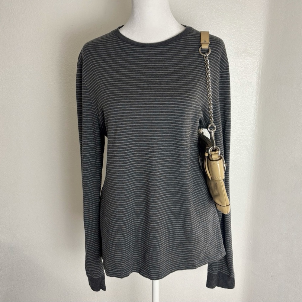 Hugo Boss Grey Striped Cotton Wool Slim Fit Sweater Size M